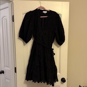 Gibson Latimer Black Eyelet Midi Dress